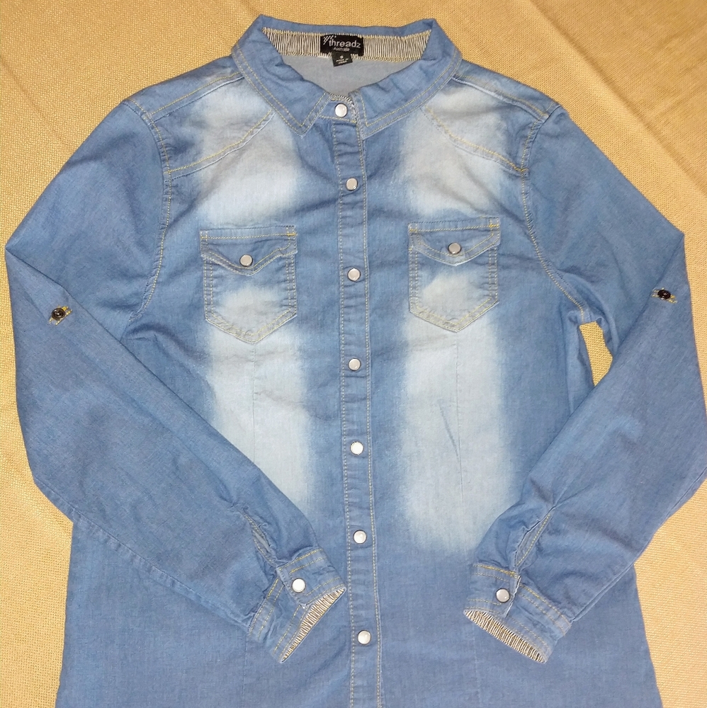 Threadz Australia Front Pocket Denim Shirt